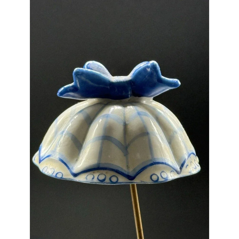 Vintage Napco 1950s Ceramic Girl Head Planter with Pigtails and Umbrella JAPAN